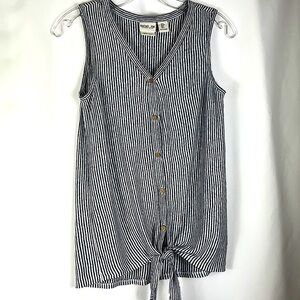 Rachel Zoe sleeveless button down striped Summer top Sz S